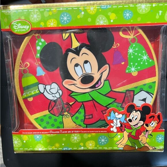 Walt's Disney Store Parks Holiday Mickey and Minnie Christmas Plate Set … - Picture 2 of 6